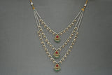 Kundan 3 line Ranihaar necklace (4-6850)(R)(PREORDER)