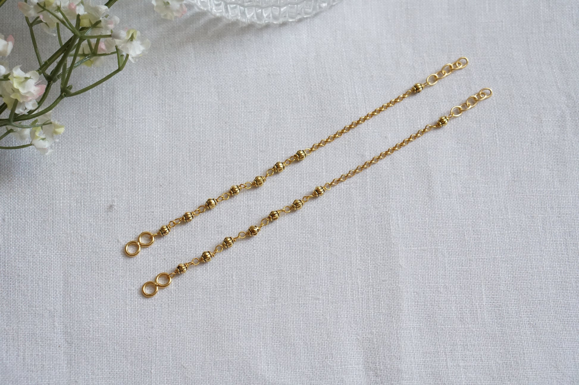 Golden Beads Earchain(9-366)(N) - JEWELSTYLE