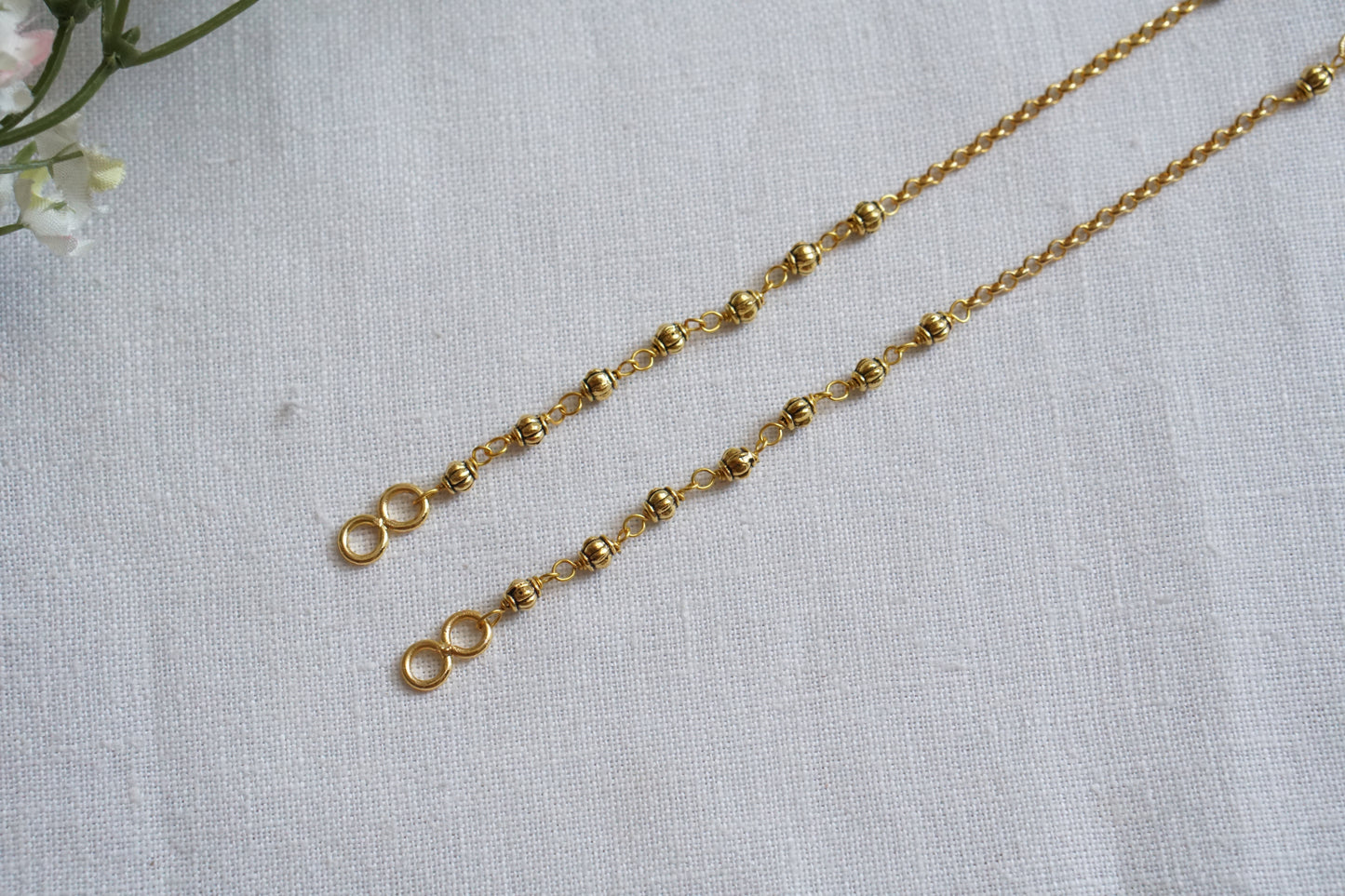 Golden Beads Earchain(9-366)(N) - JEWELSTYLE