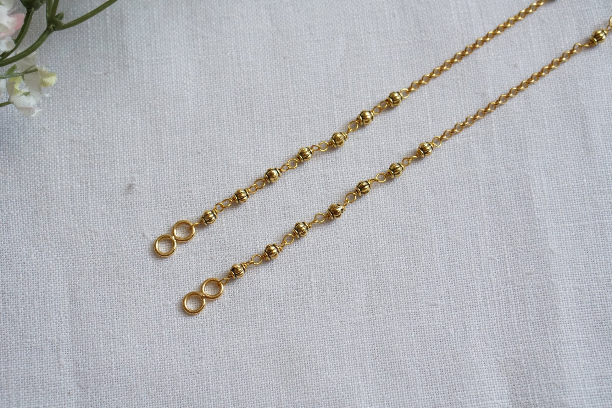 Golden Beads Earchain(9-366)(N) - JEWELSTYLE