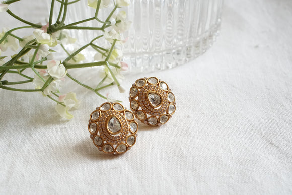 White polki studs (1-4651)(B)