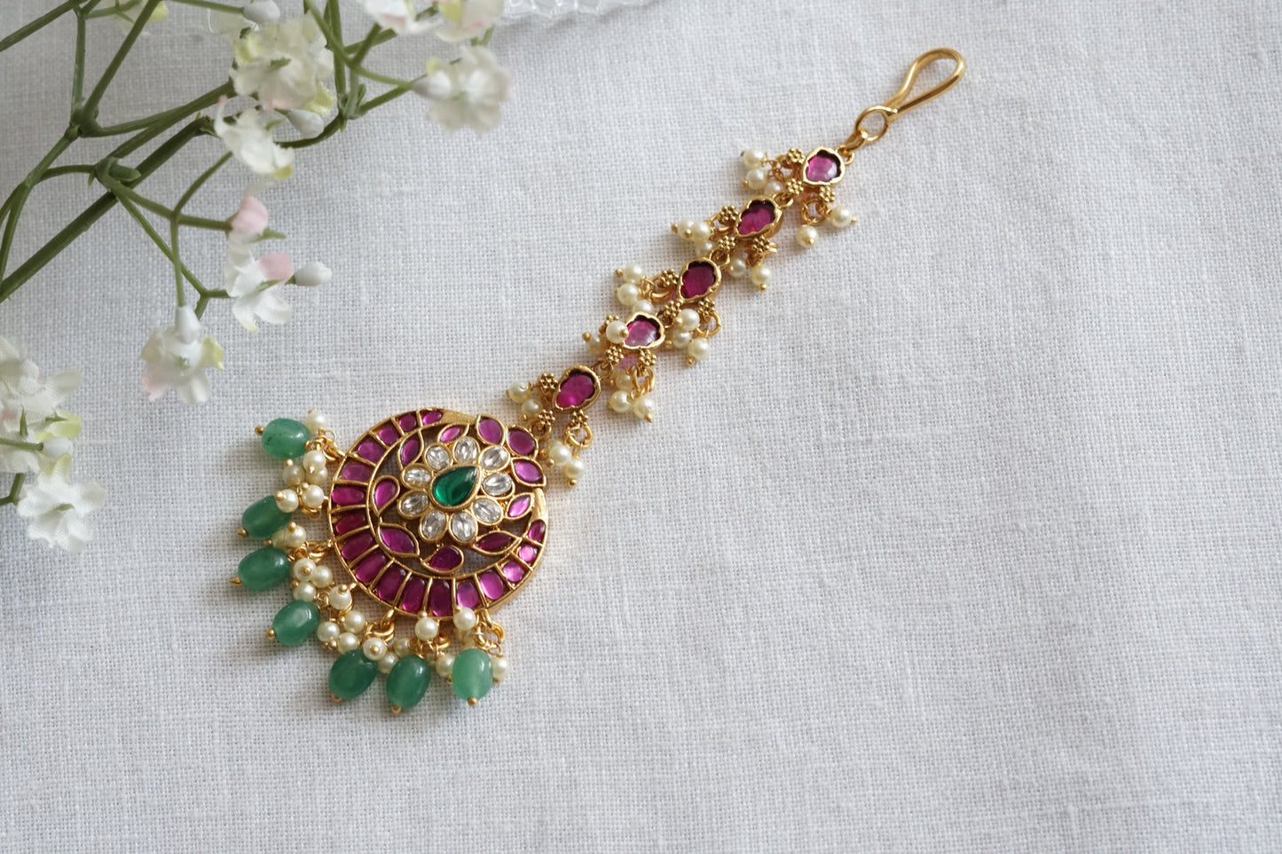 Antique Jadau Maangtikka (5-1712)(AK) - JEWELSTYLE