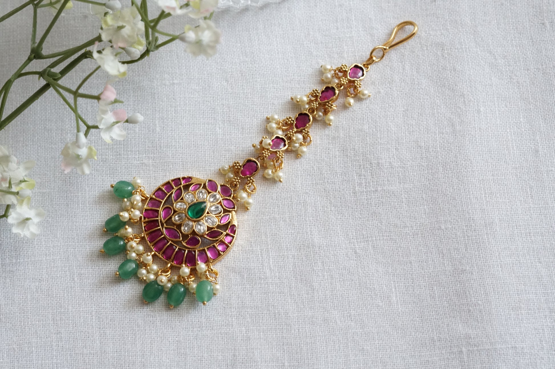 Antique Jadau Maangtikka (5-1712)(AK) - JEWELSTYLE