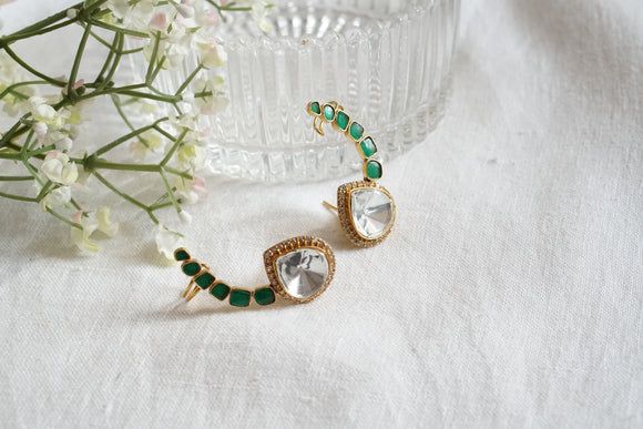 Green stone Polki earcuff (1-4657)(B)