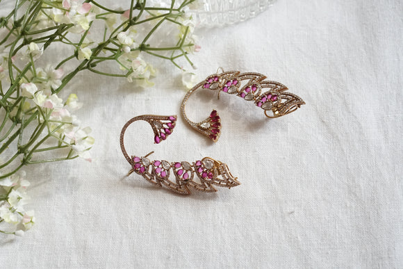 Pink stone Polki earcuff (1-4659)(B)
