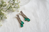 GREEN STONE AD EARRINGS (1-4656)(B)