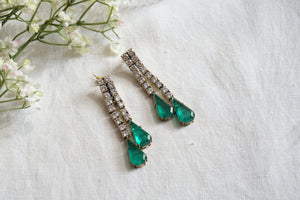 GREEN STONE AD EARRINGS (1-4656)(B)