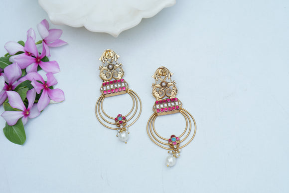 Kundan Earring (1-4396)(R)(CLEARANCE SALE PIECE)