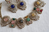 Navratan Polki necklace (4-8506)(B)