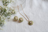 Mint & White Polki Pendant (4-8510)(B)