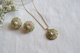Mint & White Polki Pendant (4-8510)(B)