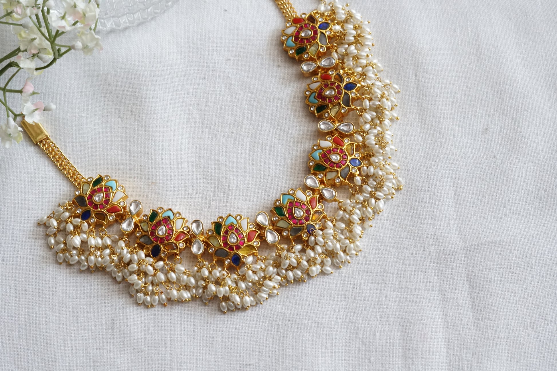 Navratan Kundan Necklace (4-9090)(KA) - JEWELSTYLE