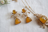 Yellow Polki Pendant set (4-8516)(B)