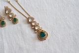 Green & White Polki Pendant (4-8509)(B)