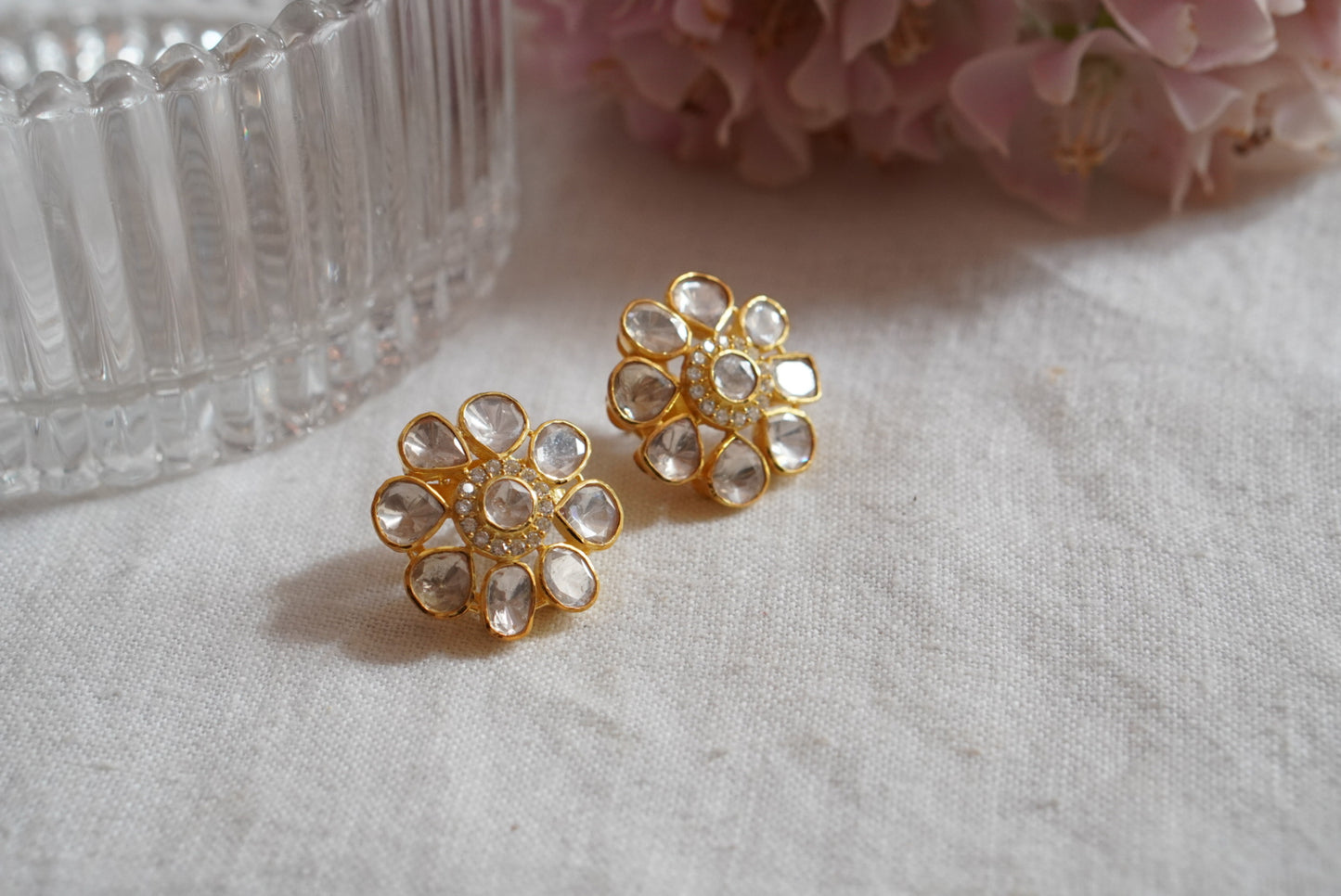 Mossainite studs earring (1-4082)(R)(preorder) - JEWELSTYLE