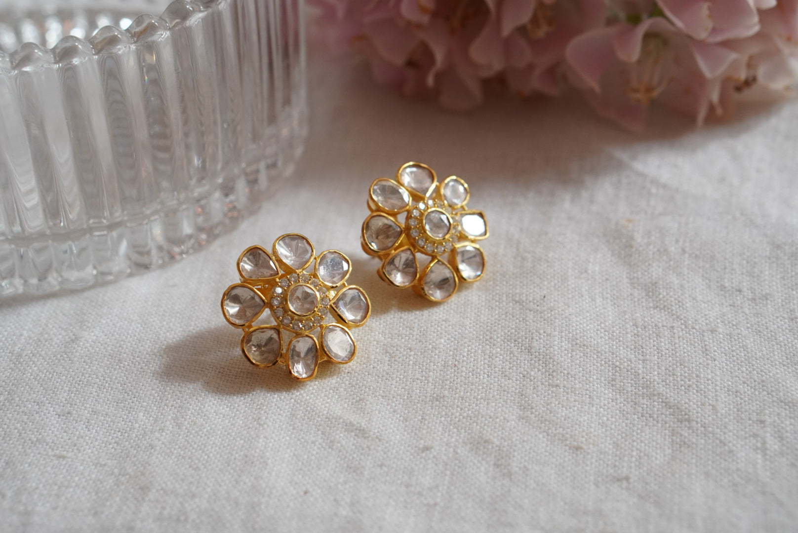 Mossainite studs earring (1-4082)(R)(preorder) - JEWELSTYLE