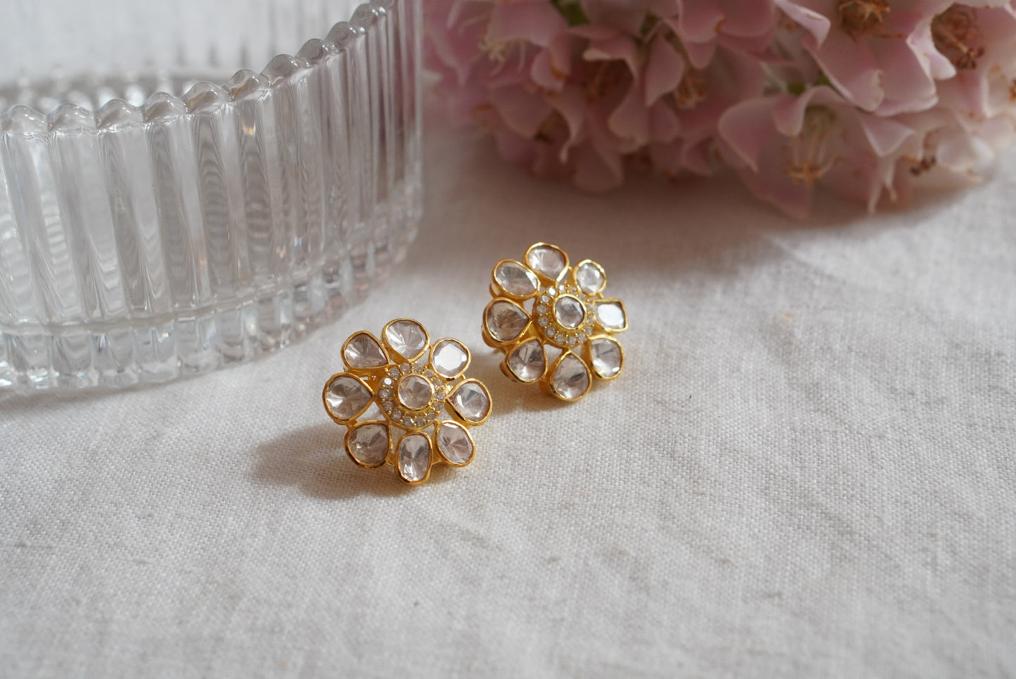 Mossainite studs earring (1-4082)(R)(preorder) - JEWELSTYLE