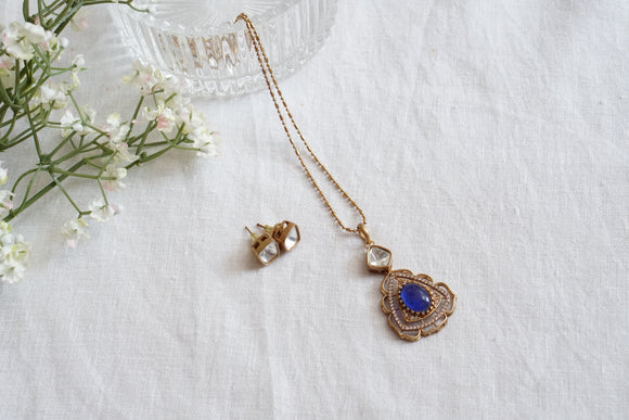 Purple Polki Pendant set (4-8513)(B)