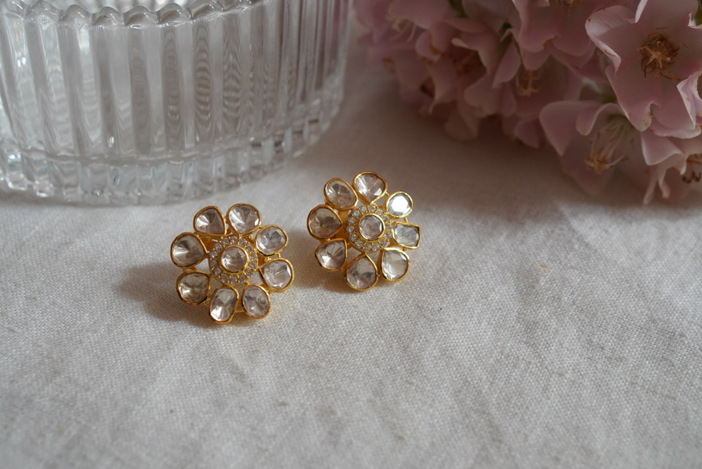 Mossainite studs earring (1-4082)(R)(preorder) - JEWELSTYLE