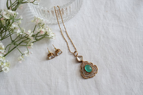 Mint Polki Pendant set (4-8515)(B)