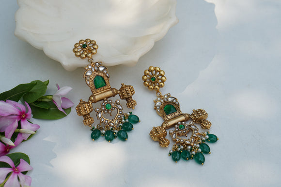 Kundan Earring (1-4388)(R)(clearance sale piece)