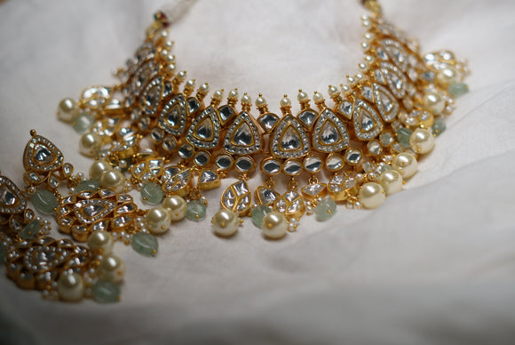 Kundan necklace set (4-6024)(R)(PREORDER)