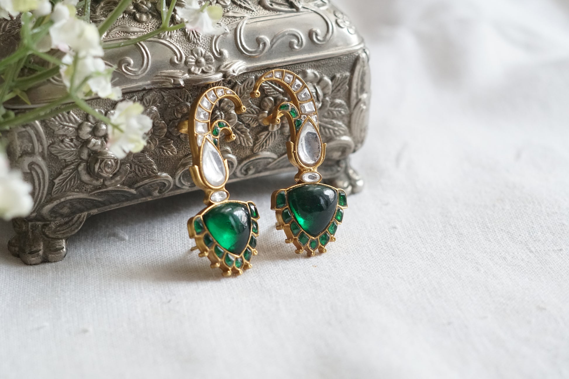 Kundan Earrings (1-5148)(R) - JEWELSTYLE