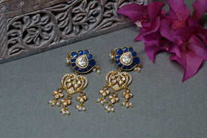 Moissanite Polki Earring (1-3449)(R)(INTRODUCTORY PRICE)