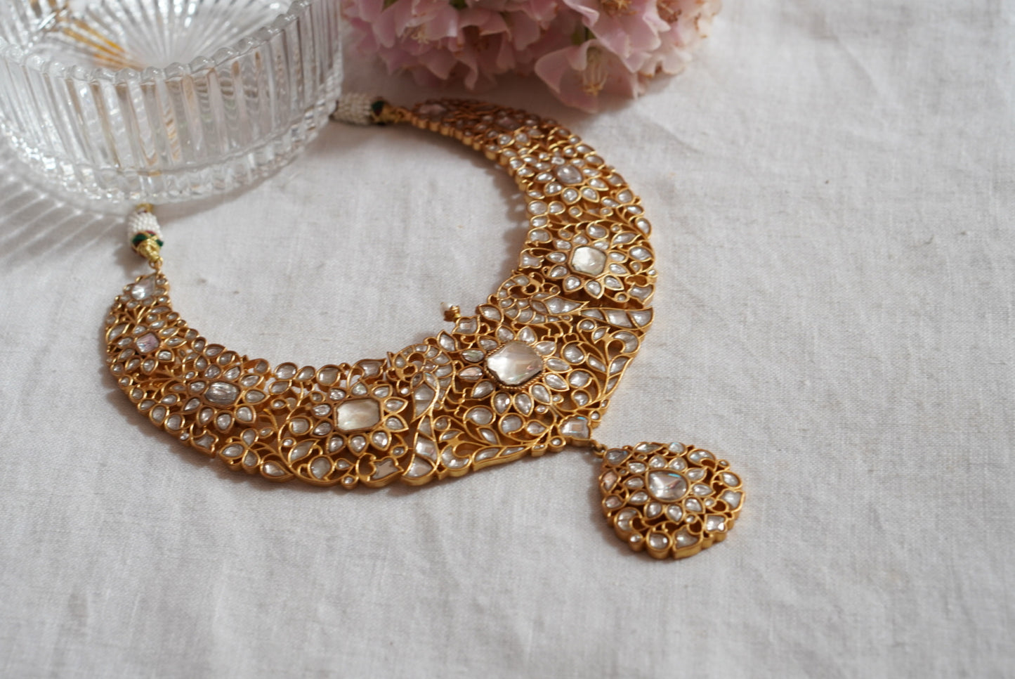 Kundan Necklace    (4-7778) (R)(preorder) - JEWELSTYLE