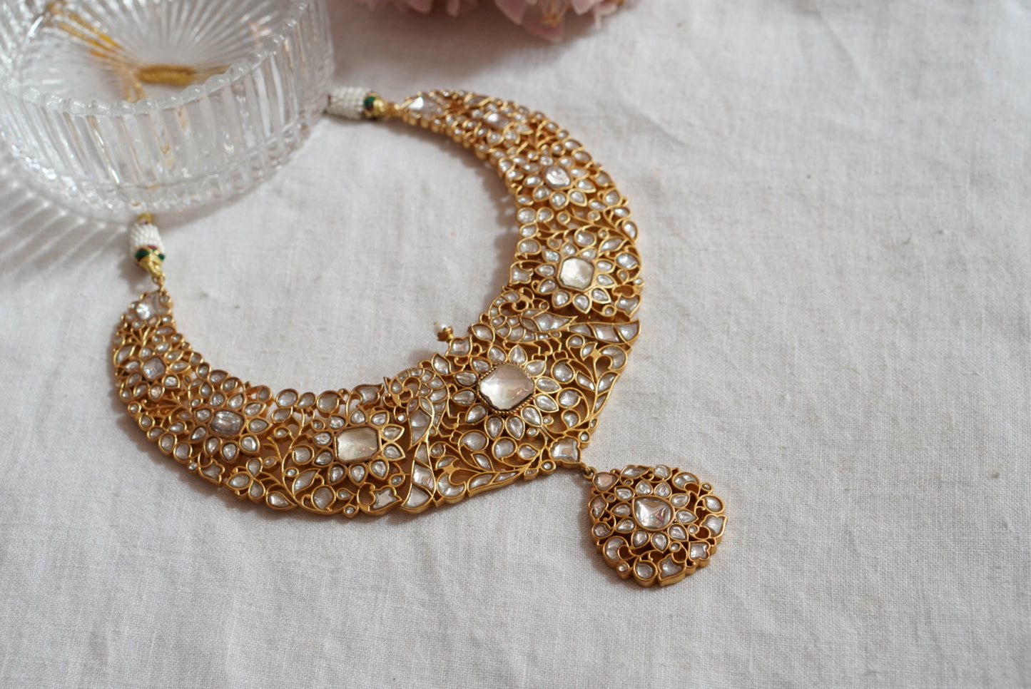 Kundan Necklace    (4-7778) (R)(preorder) - JEWELSTYLE