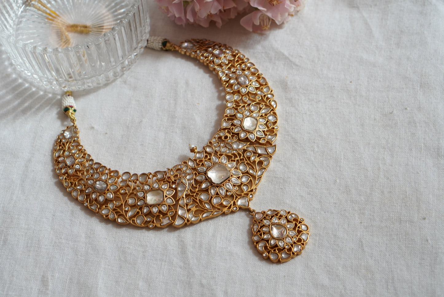 Kundan Necklace    (4-7778) (R)(preorder) - JEWELSTYLE