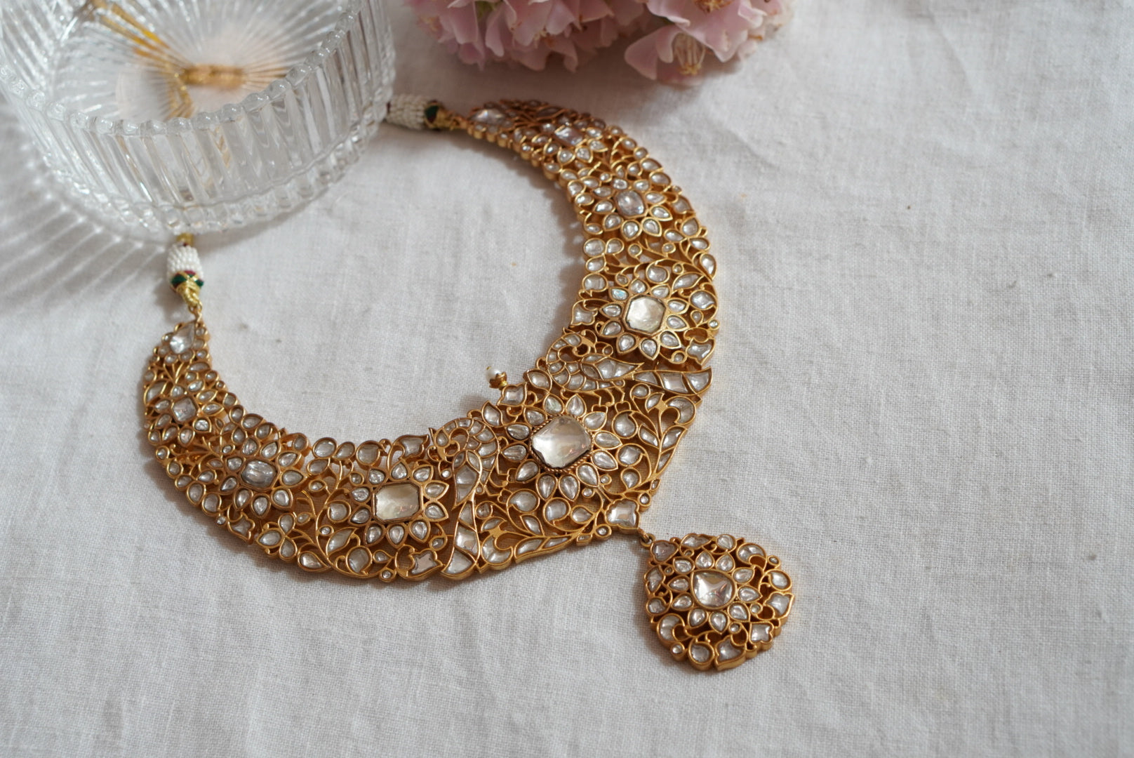 Kundan Necklace    (4-7778) (R)(preorder) - JEWELSTYLE