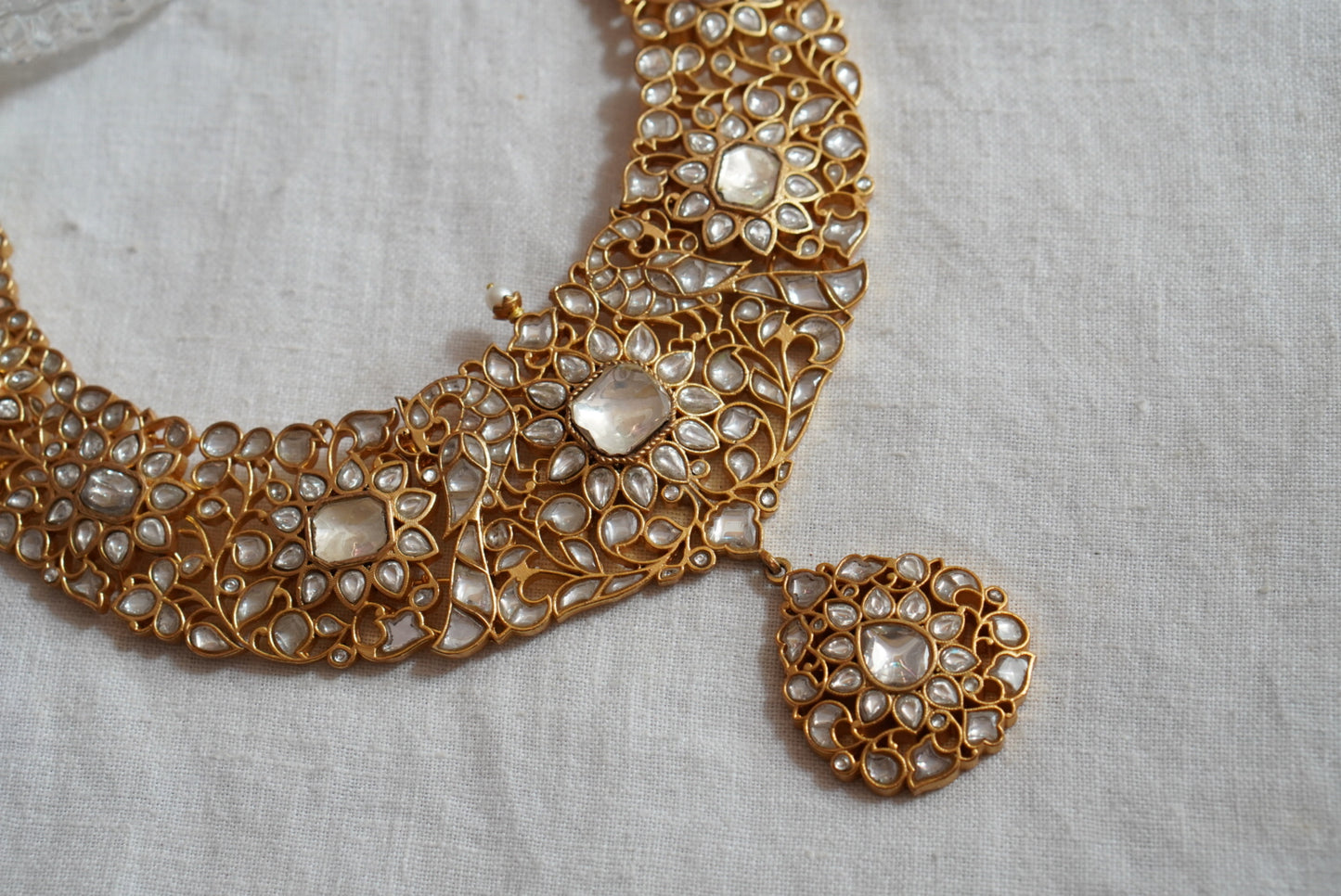 Kundan Necklace    (4-7778) (R)(preorder) - JEWELSTYLE