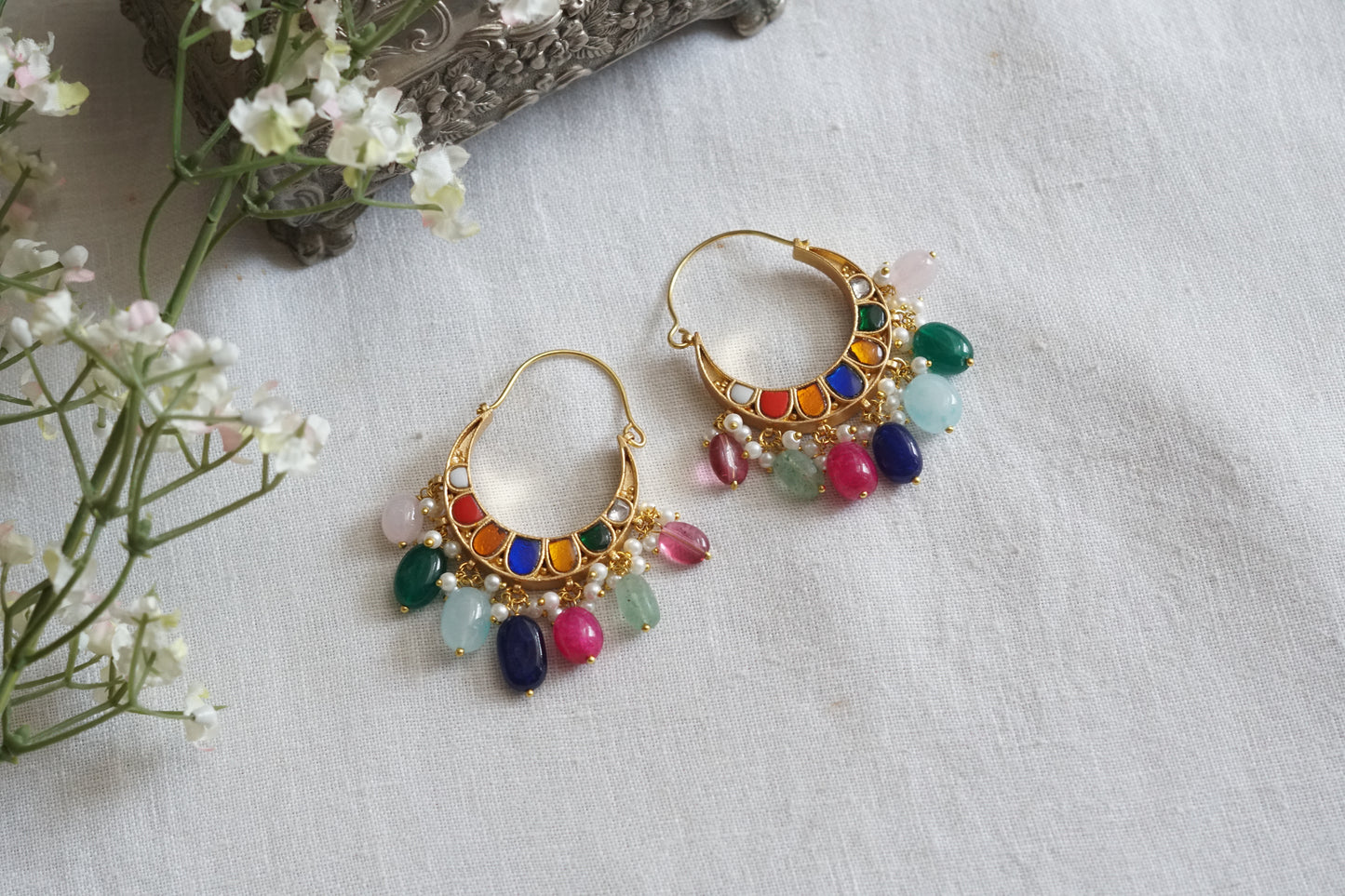 Navratan Kundan Reversible Bali (1-5145)(R) - JEWELSTYLE