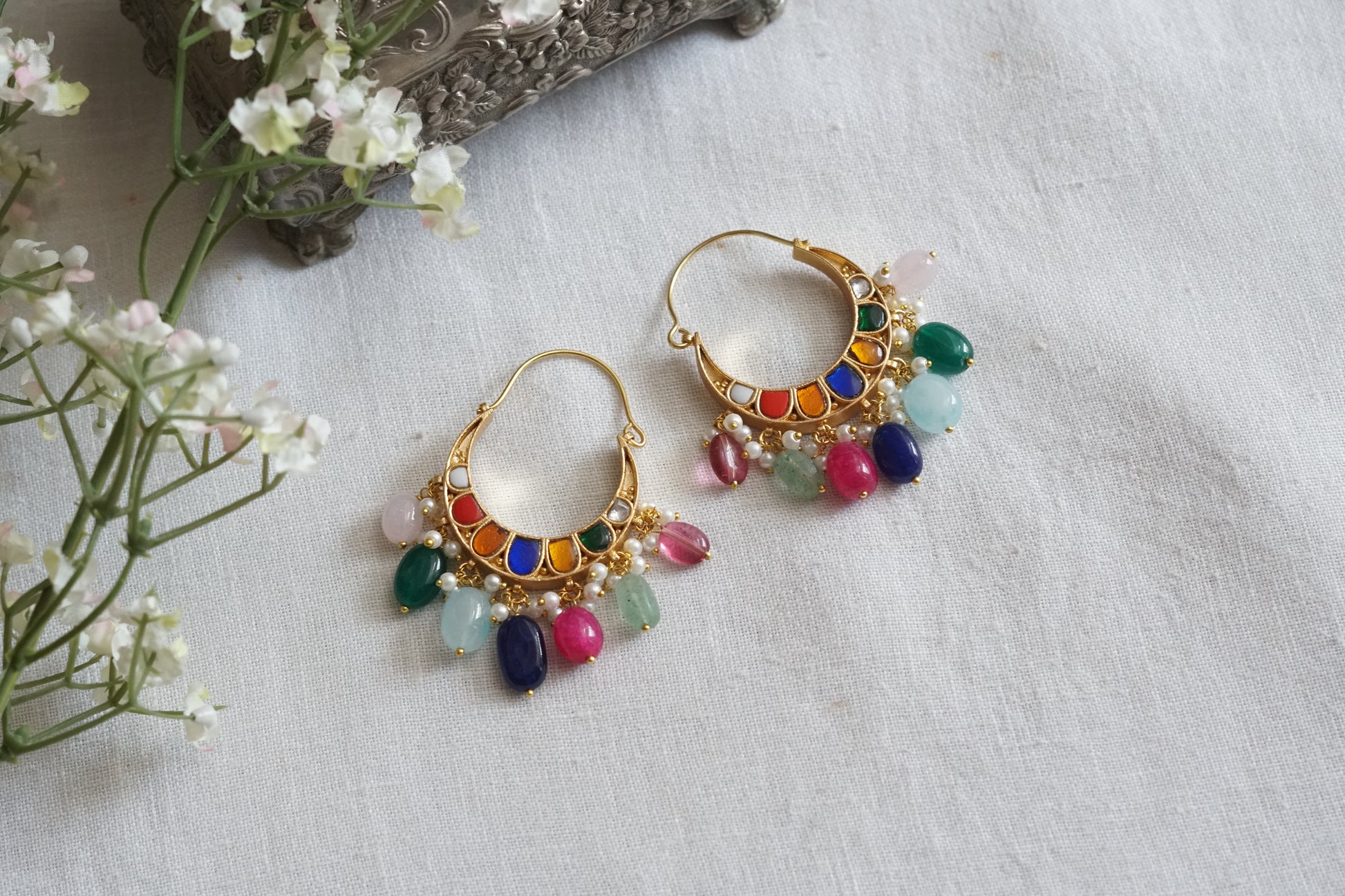 Navratan Kundan Reversible Bali (1-5145)(R) - JEWELSTYLE