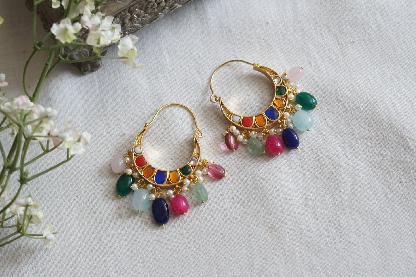 Navratan Kundan Reversible Bali (1-5145)(R) - JEWELSTYLE