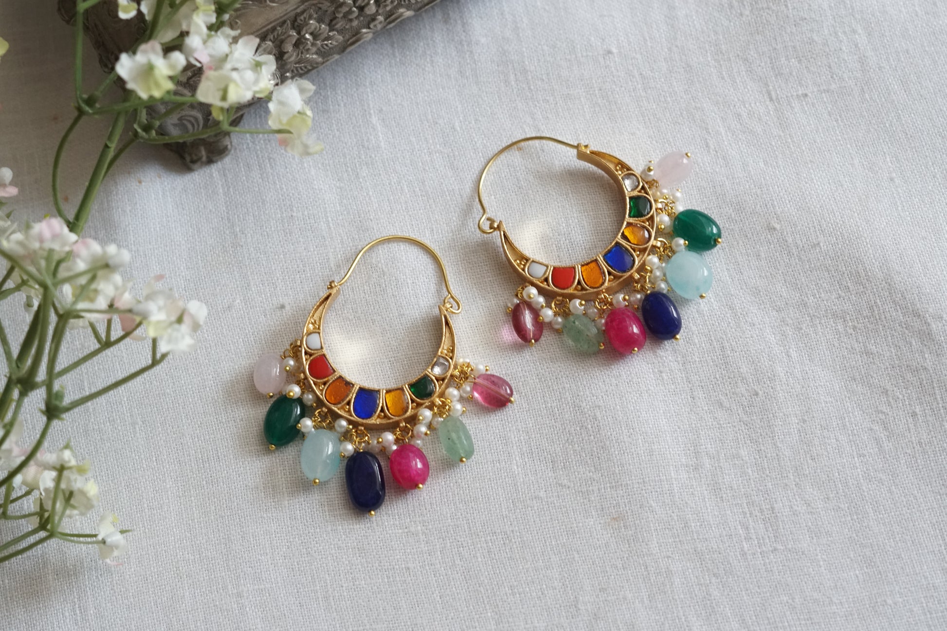 Navratan Kundan Reversible Bali (1-5145)(R) - JEWELSTYLE