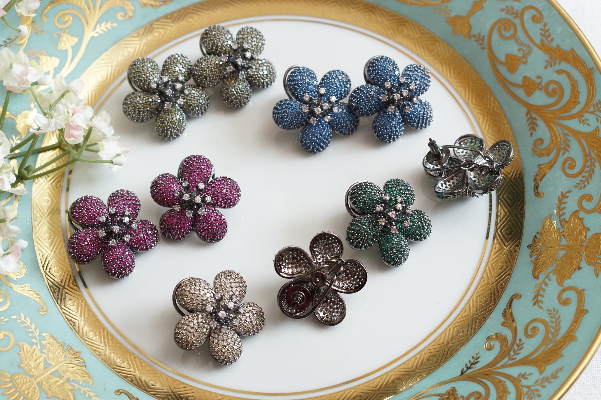 AD Flower Earring (1-4824)(B) - JEWELSTYLE