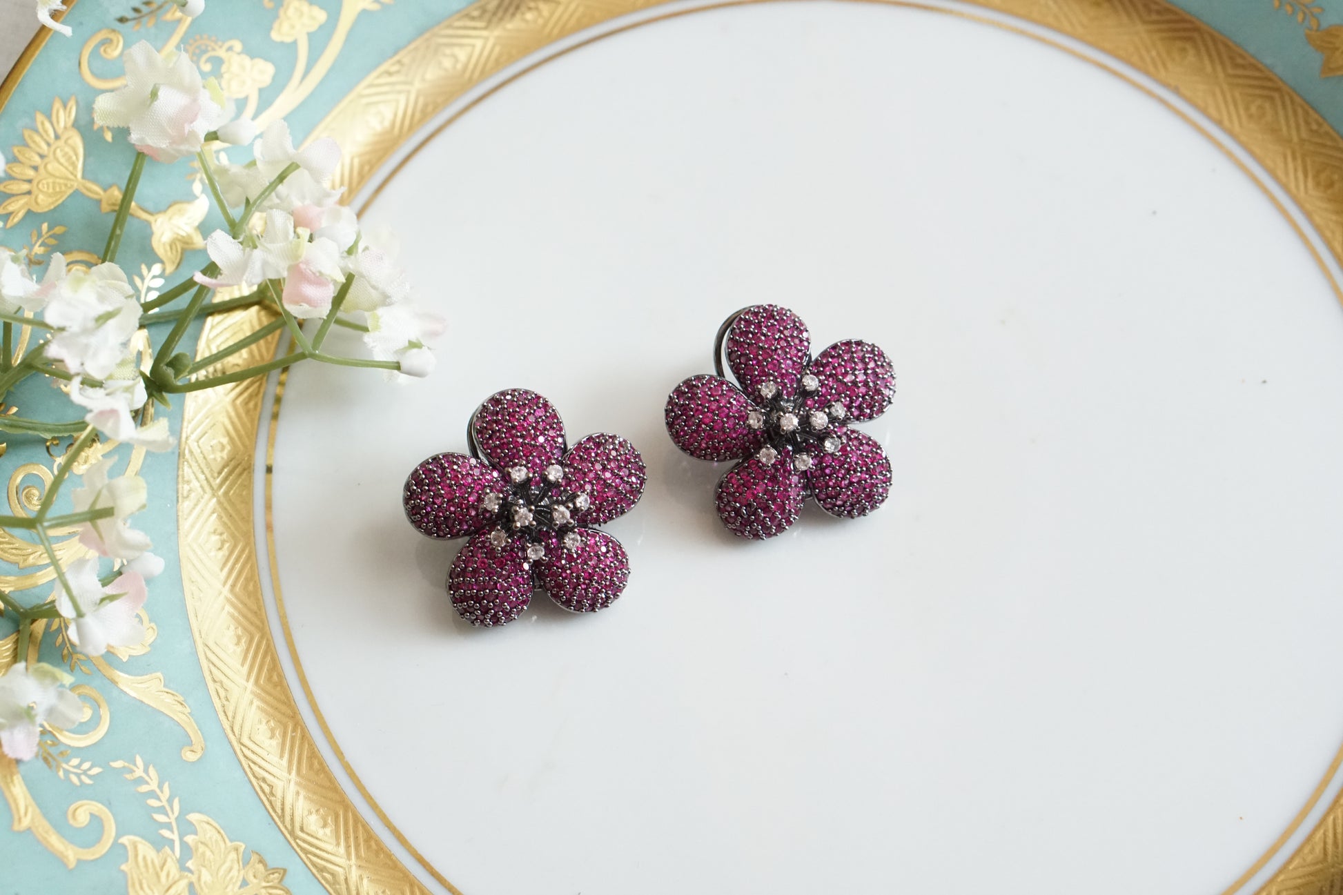 AD Flower Earring (1-4824)(B) - JEWELSTYLE