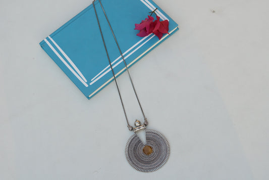 Oxidised pendant necklace (4-6502)