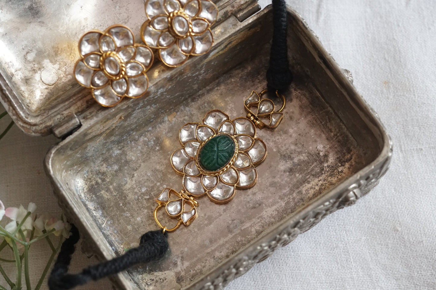 Kundan Choker Set (4-9103)(R) - JEWELSTYLE