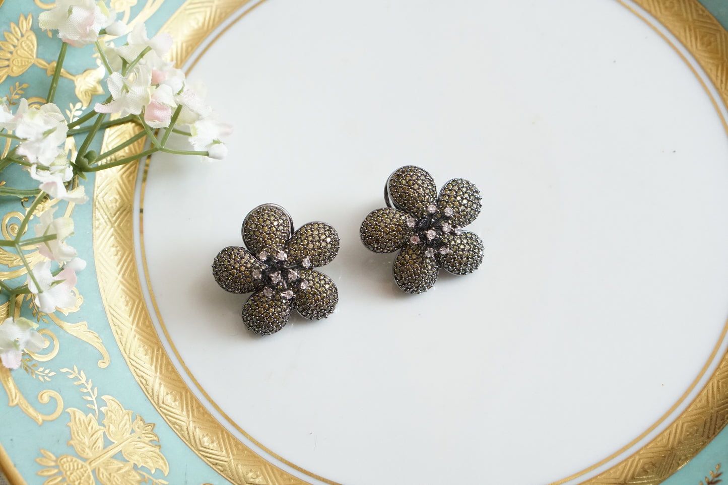AD Flower Earring (1-4824)(B) - JEWELSTYLE