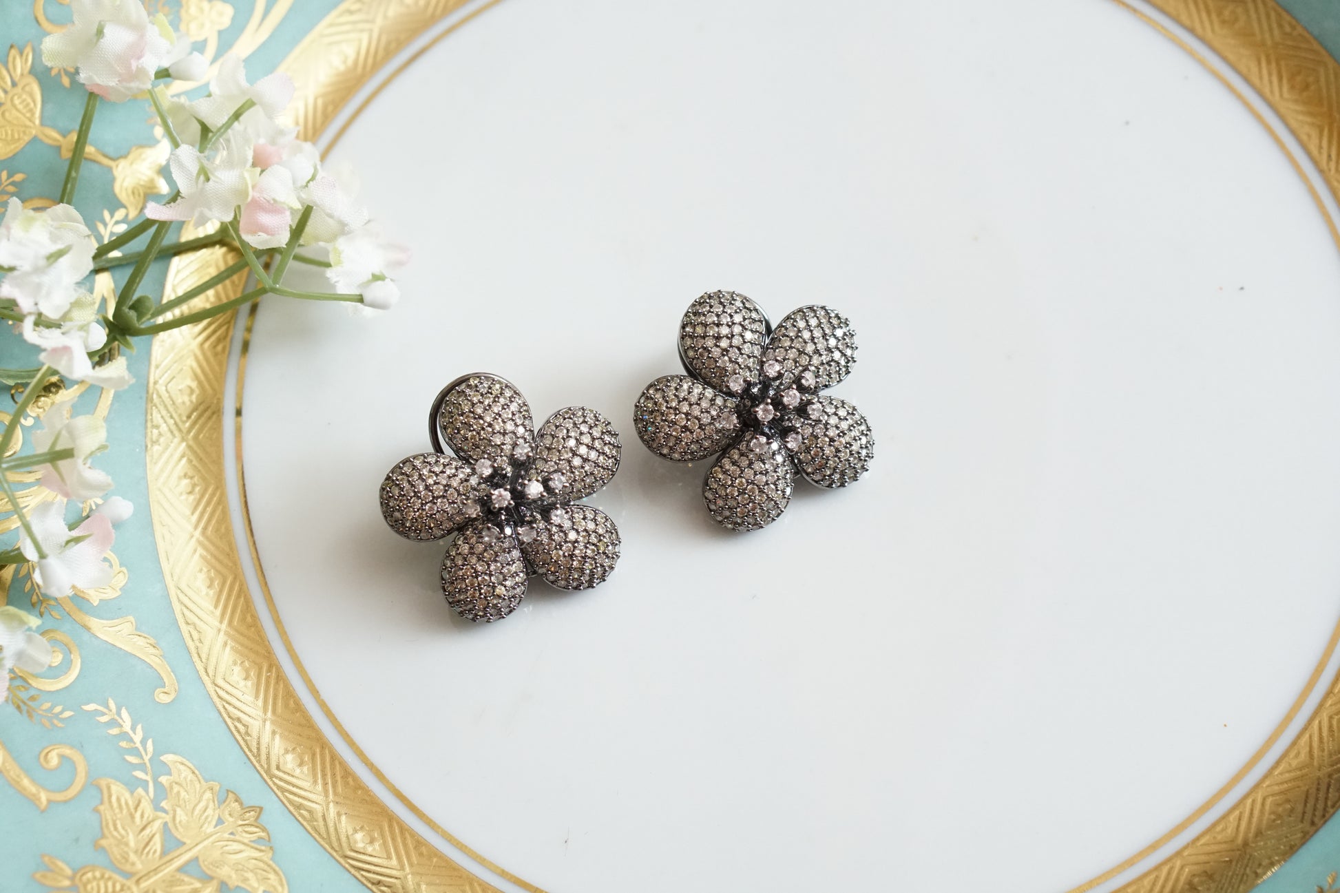 AD Flower Earring (1-4824)(B) - JEWELSTYLE