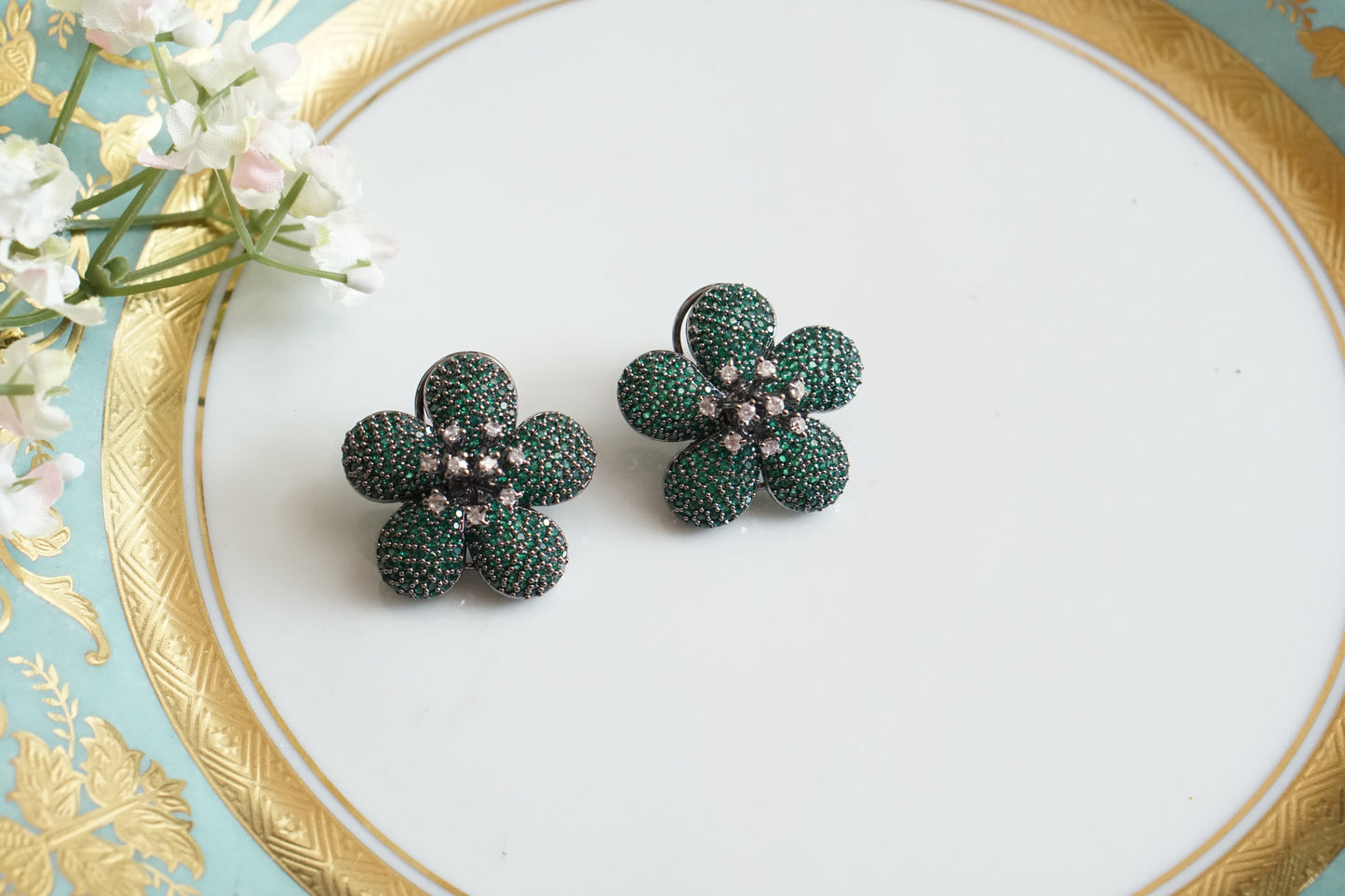 AD Flower Earring (1-4824)(B) - JEWELSTYLE