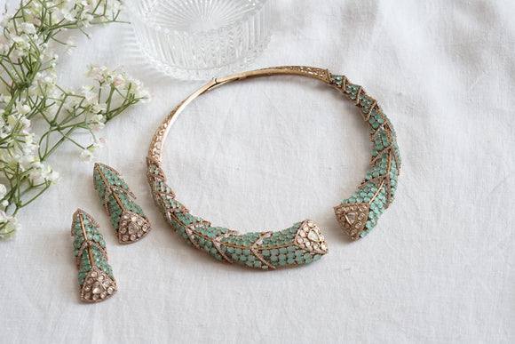 Mint Polki choker (4-8507)(B)