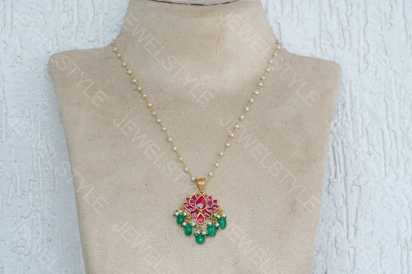 Kundan Pendant Necklace (4-5723)(R)(Preorder) Jewelry