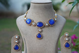 Blue Stone Polki Necklace set  (4-7784) (B)