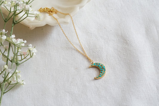 Kundan Turquoise Pendant( 4-9107)(R) - JEWELSTYLE