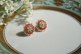 Pink & White Kundan Studs (1-4678)(K)