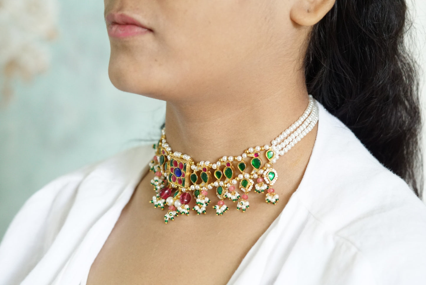 Kundan choker (4-6048)(R)(PREORDER)